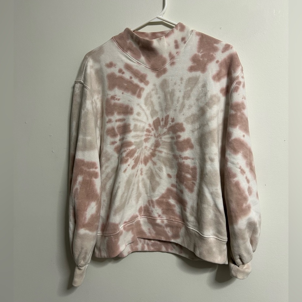 Abercrombie & Fitch Mockneck Pink Tie Dye Sweatshirt